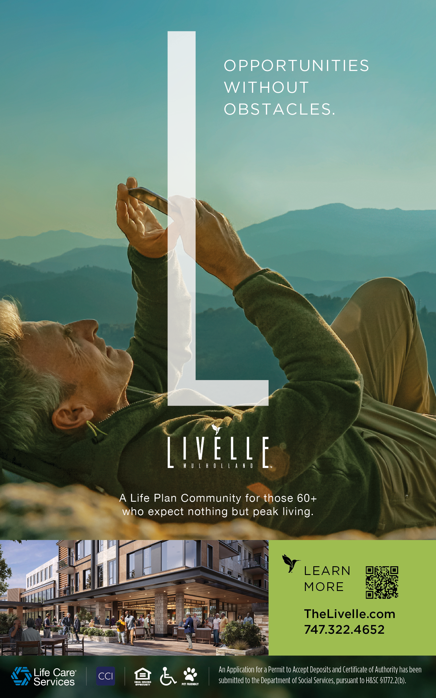 Livelle print ad — Where 19 Acres Feels Like the 19th Hole