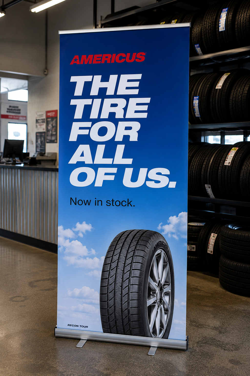 Americus in-store pull-up banner