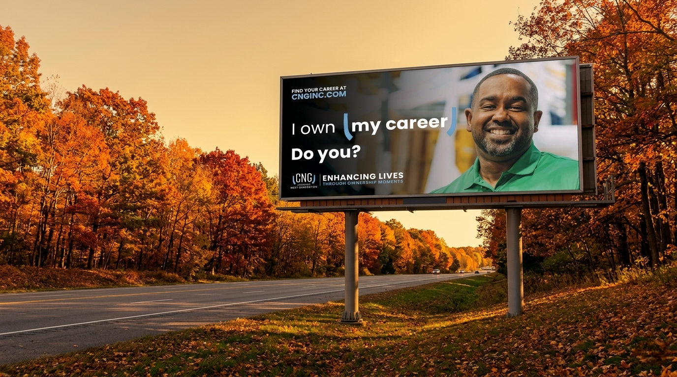 CNG billboard — I own [my career]