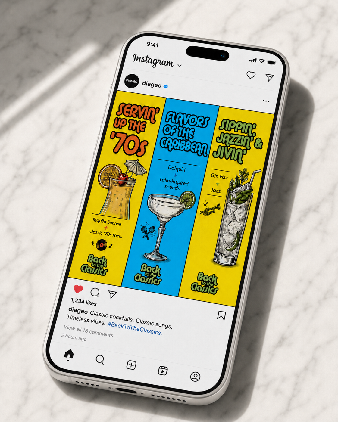 Back to the Classics Instagram carousel — Diageo