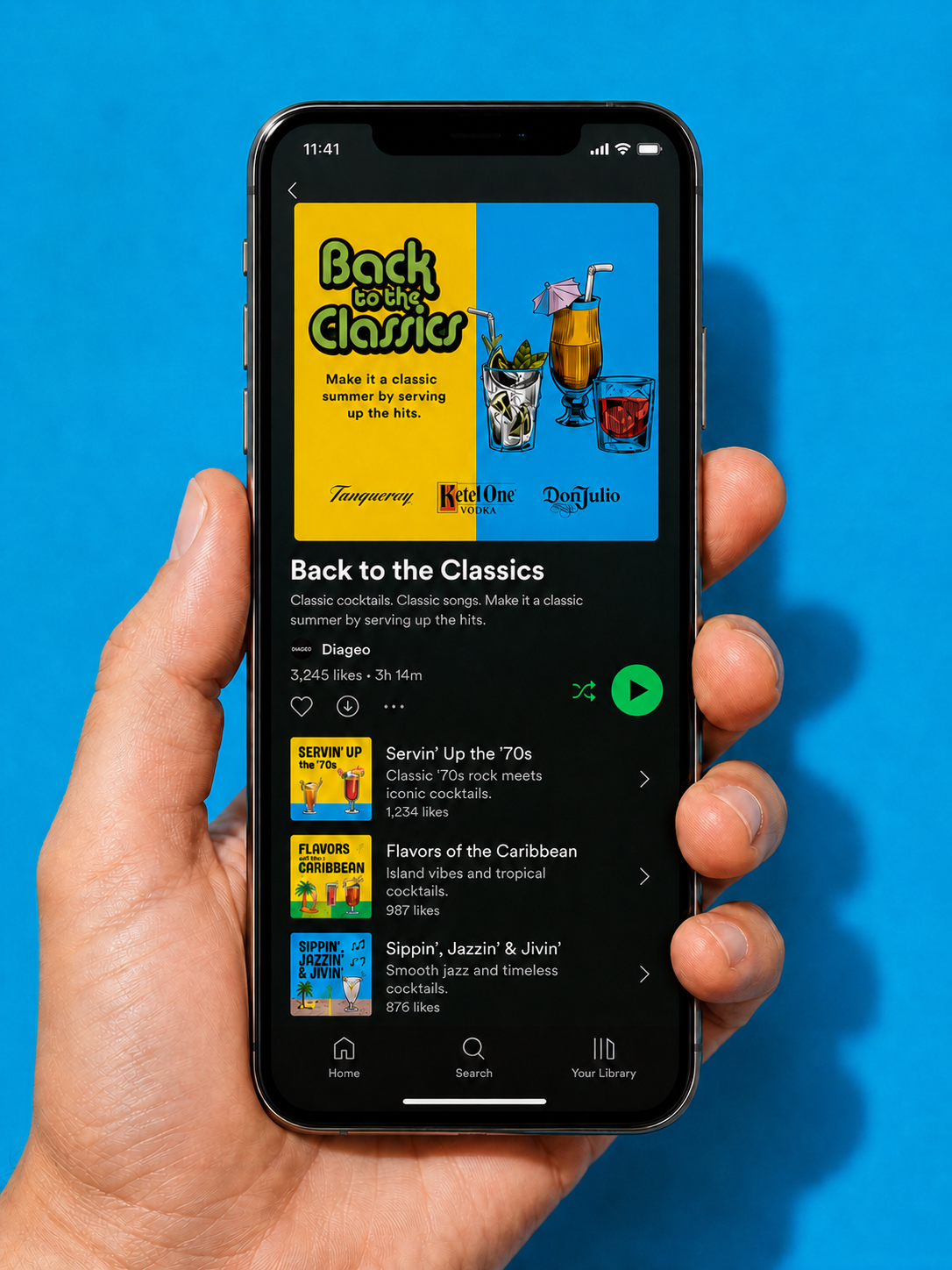 Back to the Classics Spotify playlist on phone