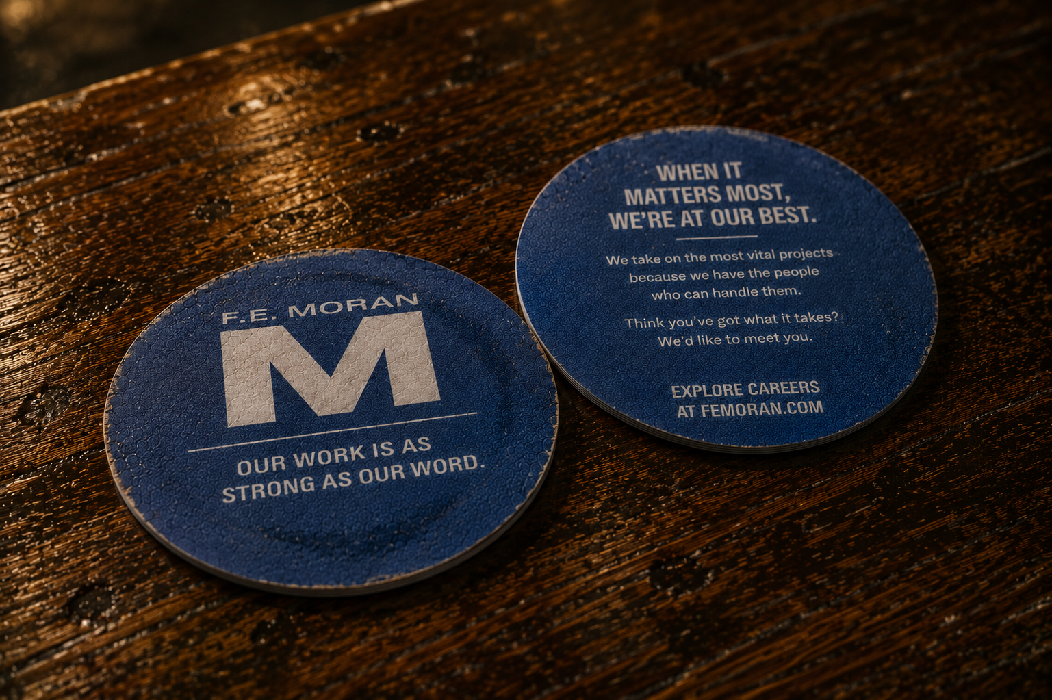 Bar coaster recruitment piece