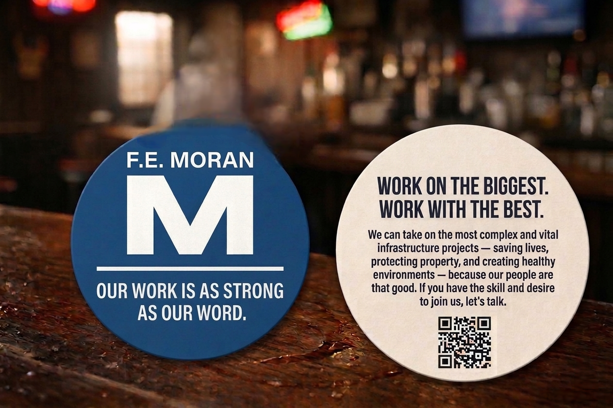 Bar coaster recruitment piece