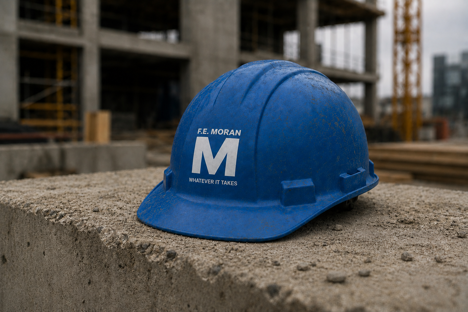 F.E. Moran branded hard hat