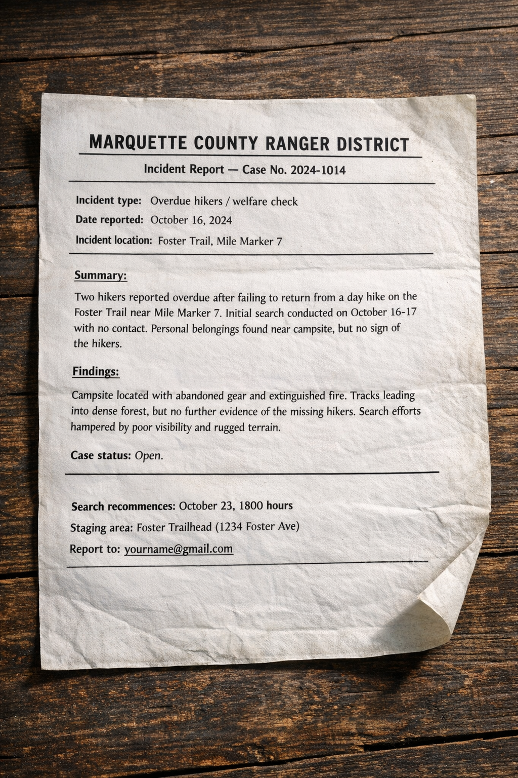 Incident report