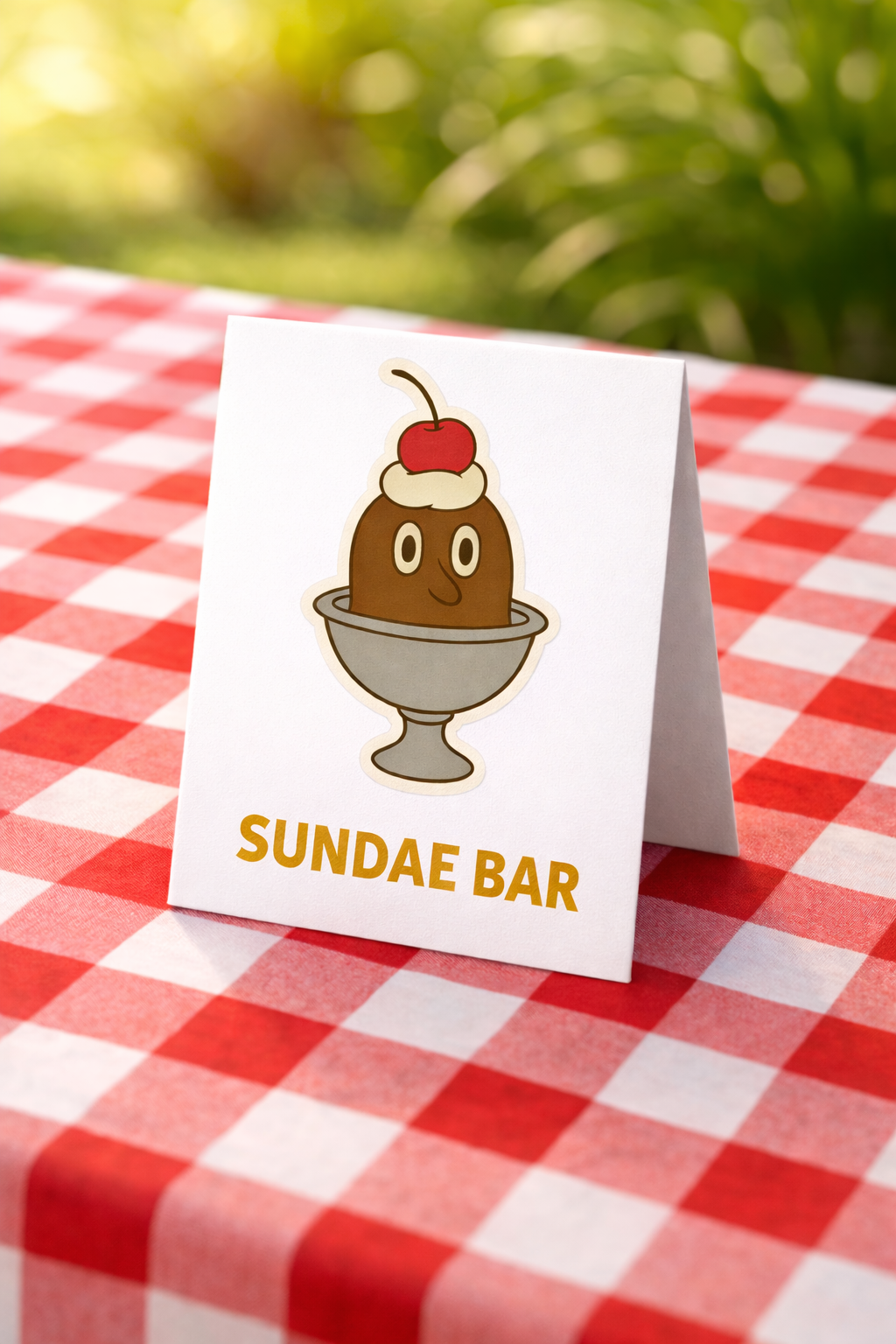 Sundae bar table tent
