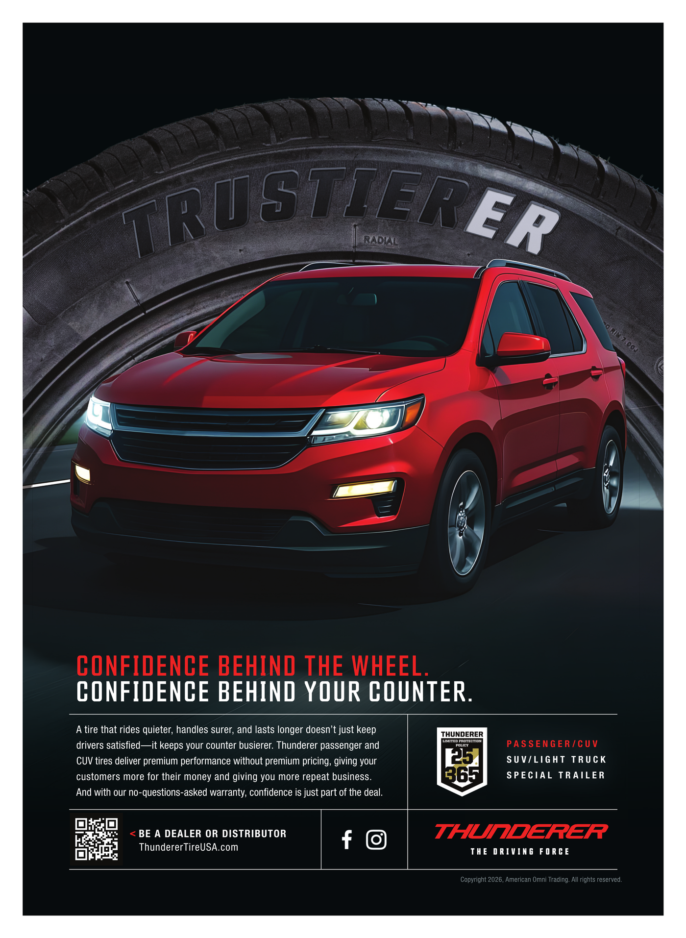 Thunderer Passenger/CUV trade ad